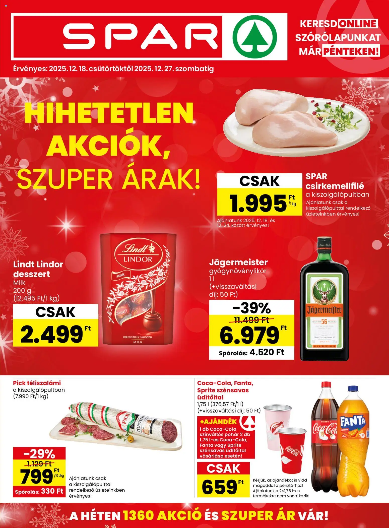Spar Akciós újság - 1oldal - érvényes 2025.12.18.-tól