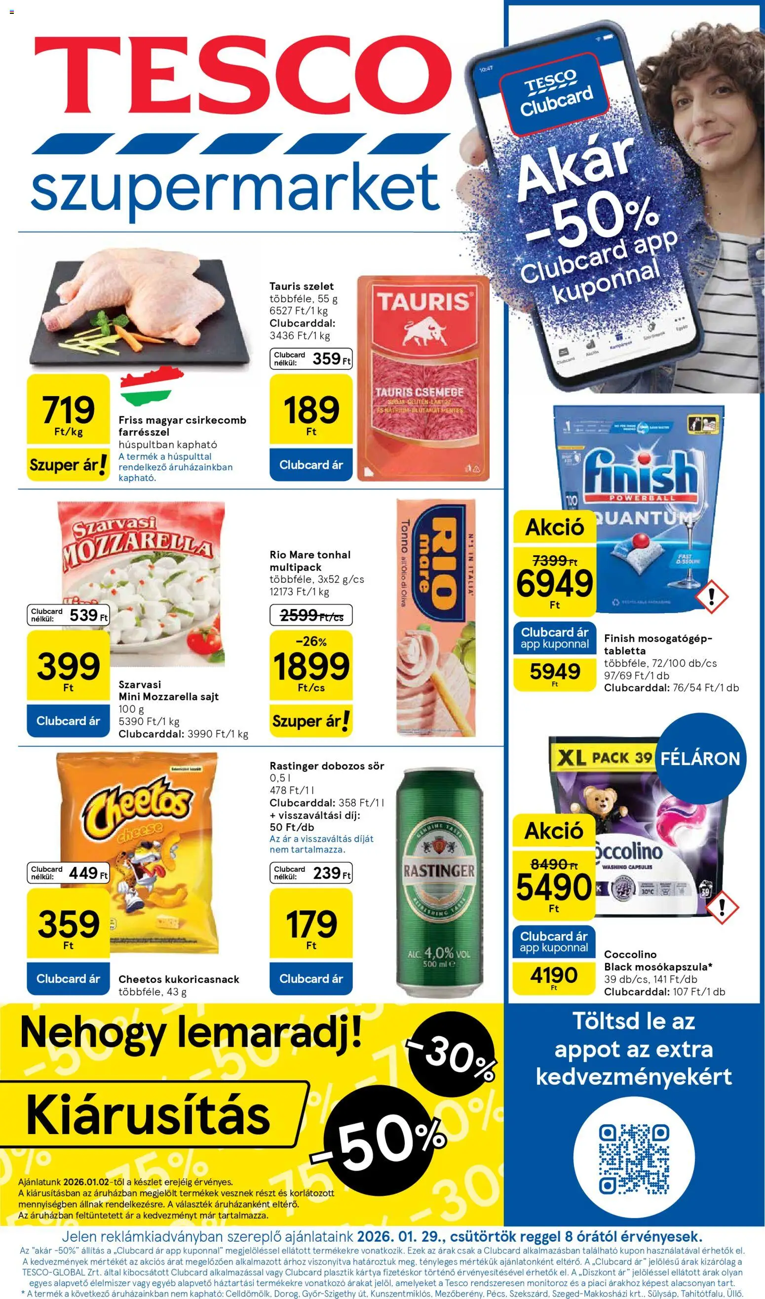 Tesco Szupermarket - Akciós újság  - 1oldal - érvényes 2026.01.29.-tól