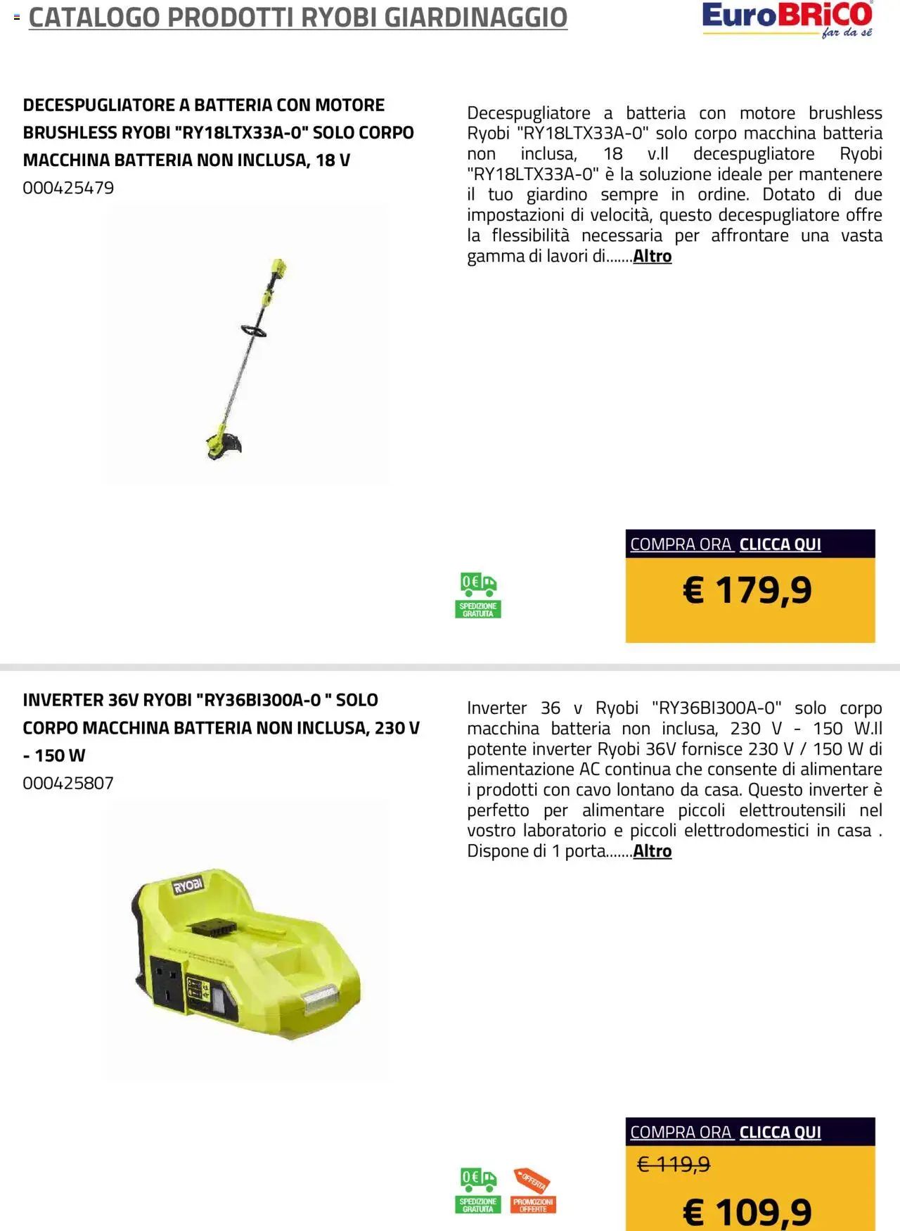 Eurobrico Prodotti Ryobi Giardinaggio catalogo - pagina 55 - valido dal 23/07/2025
