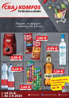 CBA Komfos leták platný od 22.08.2025