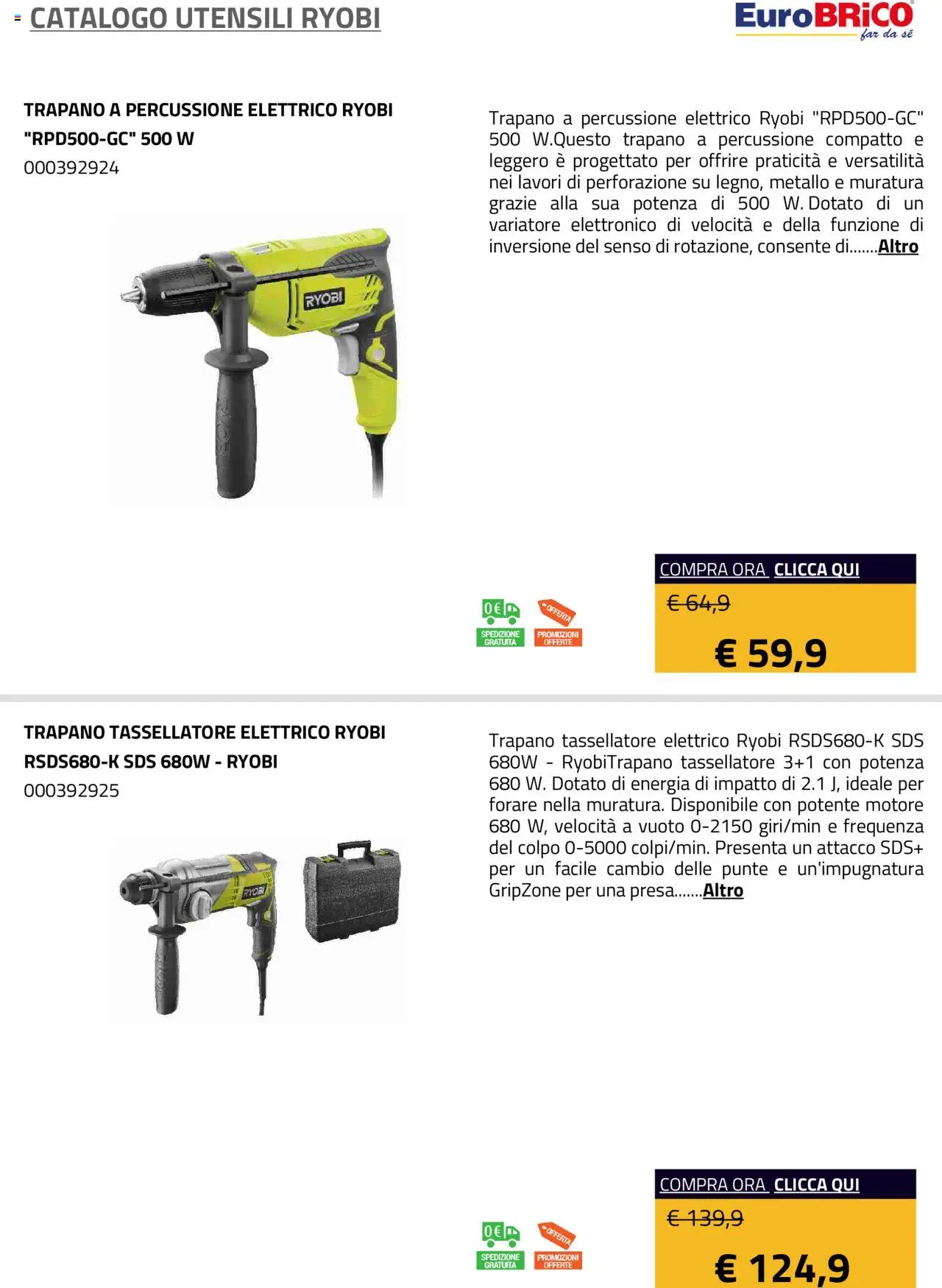 Eurobrico Utensili Ryobi catalogo - pagina 14 - valido dal 23/07/2025