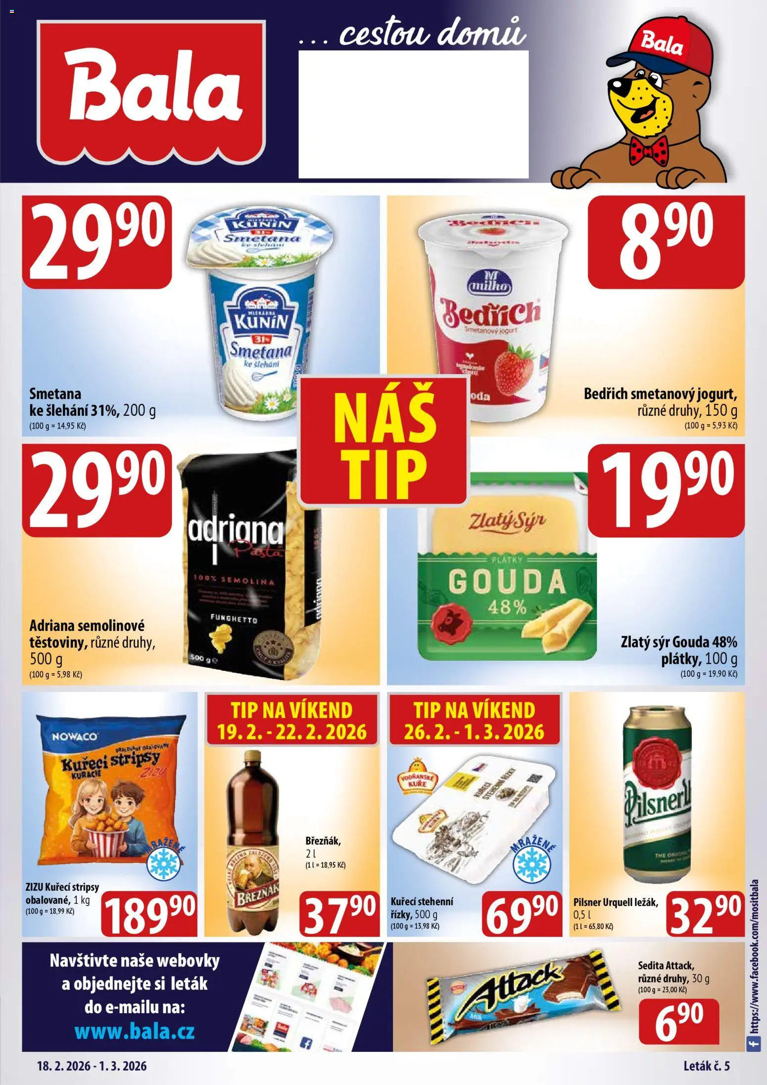 BALA velký leták - strana 1- platný od 18.02.2026