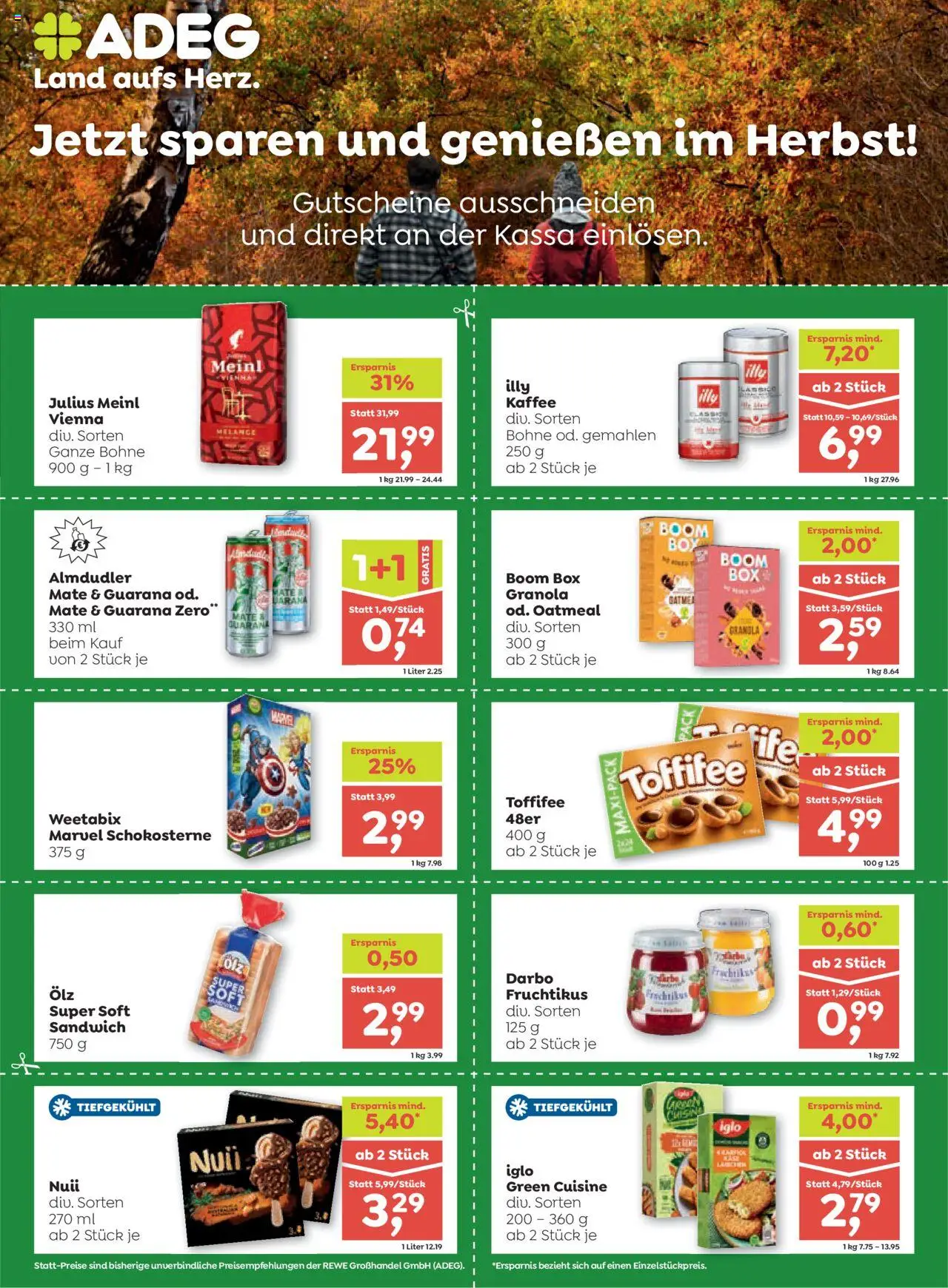 ADEG Land & Leut' Rabattbons - Seite 1- gültig ab 28.08.2025