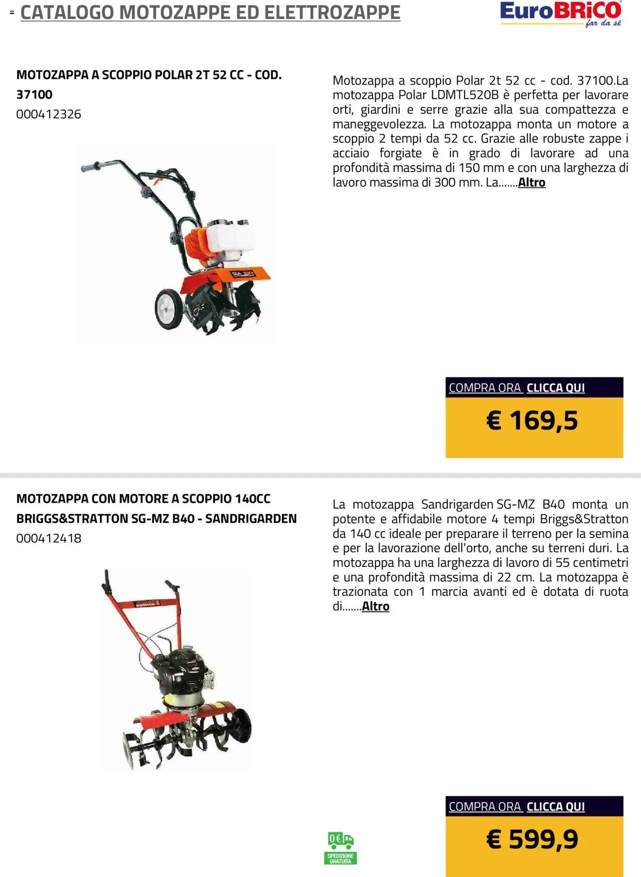 Eurobrico Motozappe ed Elettrozappe catalogo - pagina 6 - valido dal 23/07/2025