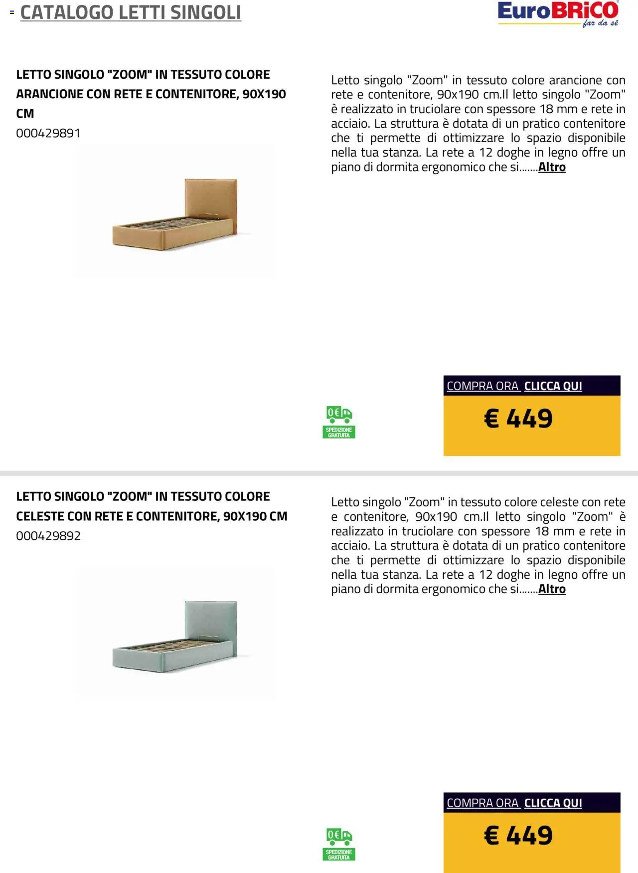 Eurobrico Letti Singoli catalogo - pagina 32 - valido dal 23/07/2025