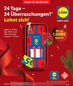 Vorschau Lidl Plus Adventskalender gültig ab 01.12.2025