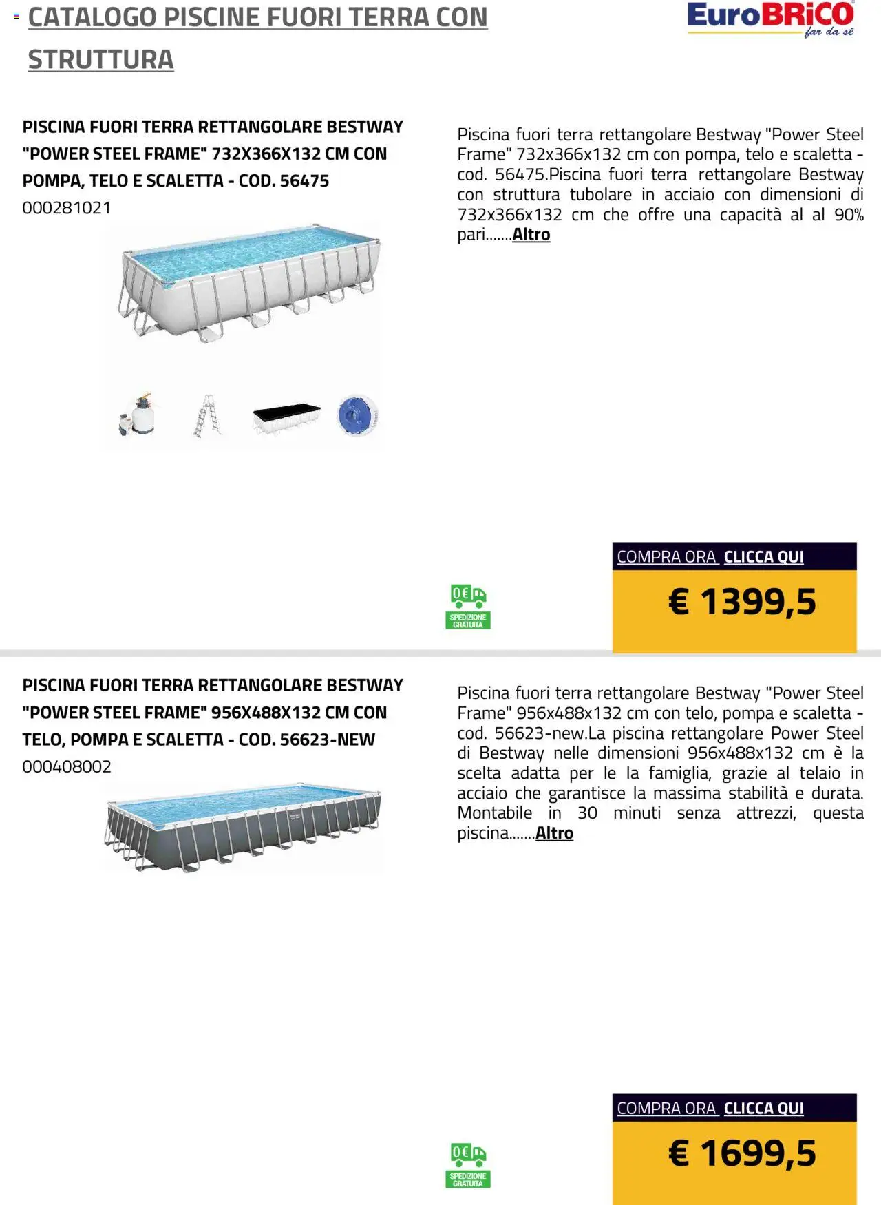 Eurobrico Piscine Fuori Terra con Struttura catalogo - pagina 8 - valido dal 23/07/2025