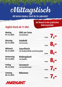 Vorschau Markant Mittagstisch gültig ab 01.12.2025