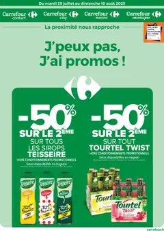 Aperçu Carrefour contact catalogue  J'peux pas, j'ai promos valable à partir du 23/07/2025