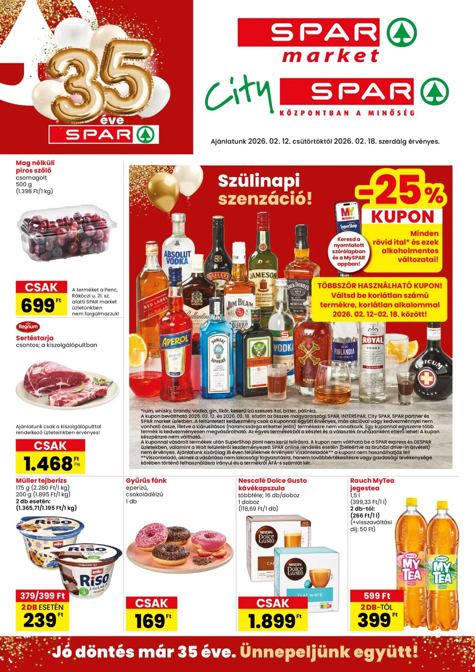 Spar Market Akciós újság - 1oldal - érvényes 2026.02.12.-tól