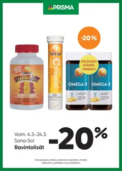 Esikatselu Prisma tarjoukset Ravintolisät voimassa alkaen 04/03/2026
