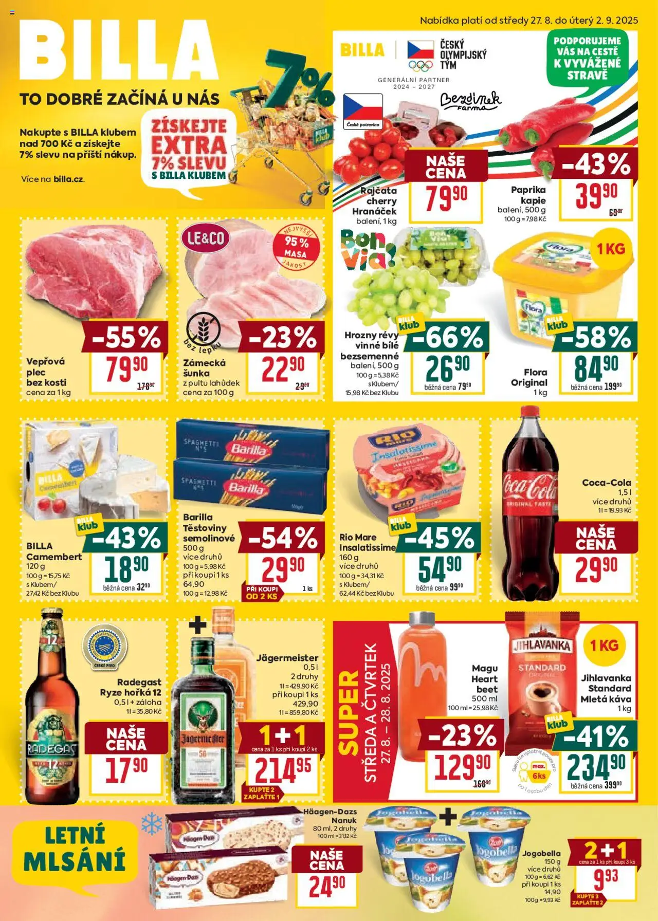 Billa Velký leták - strana 1- platný od 27.08.2025