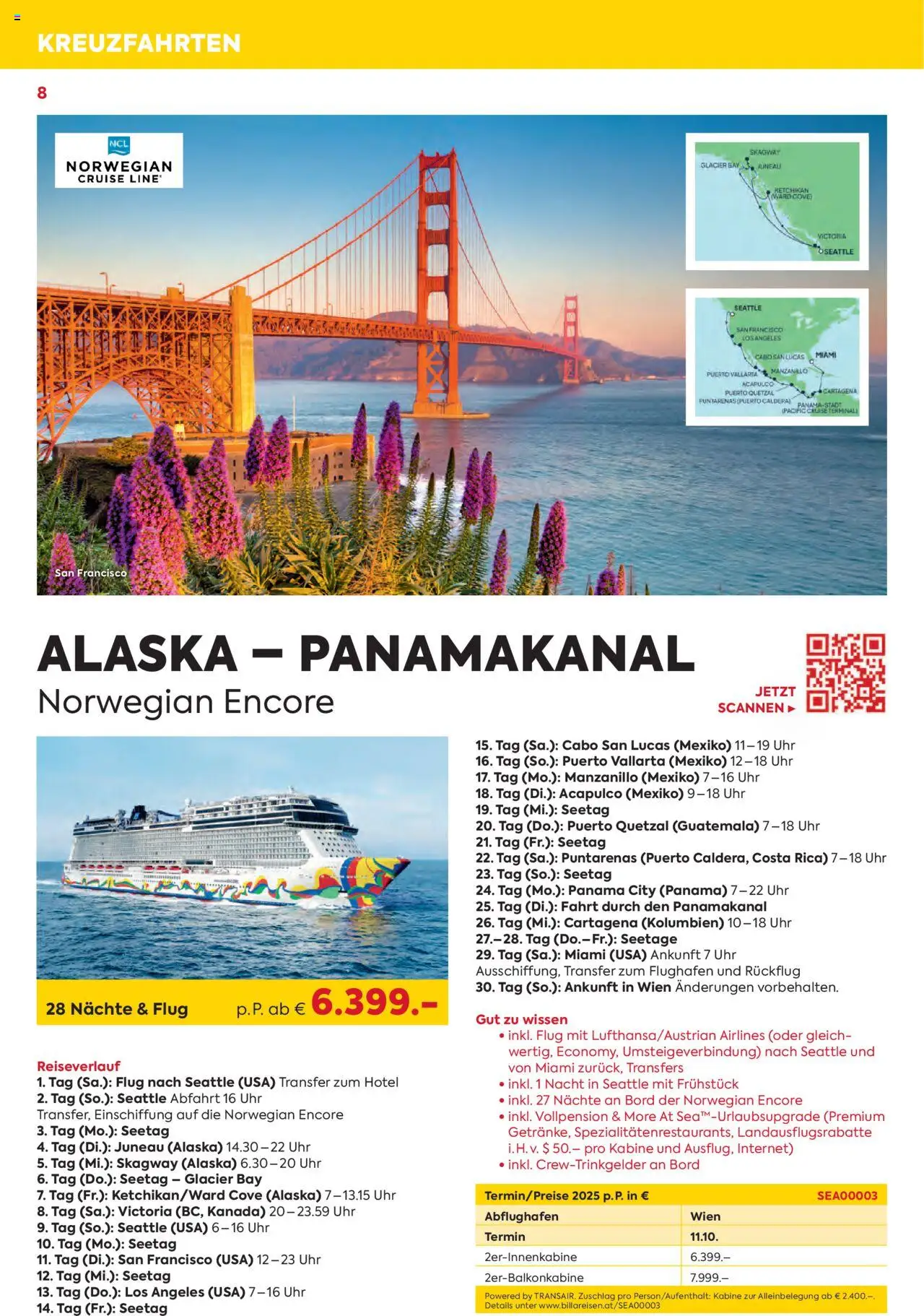 Billa Kreuzfahrten Rundreisen Erlebnisreisen 5/6 2025 - page 8- valid from 03.06.2025