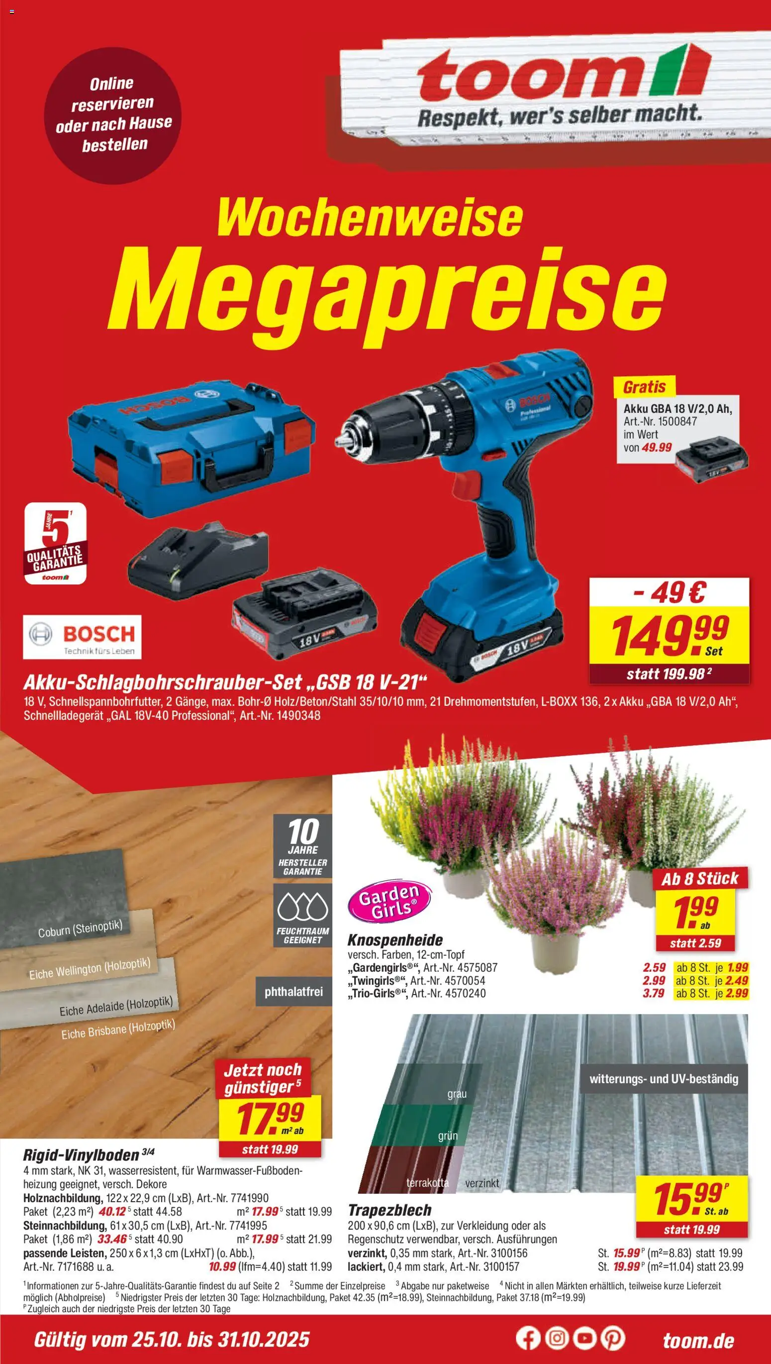 Toom Baumarkt - Prospekt - Seite 1 - gültig ab 25.10.2025