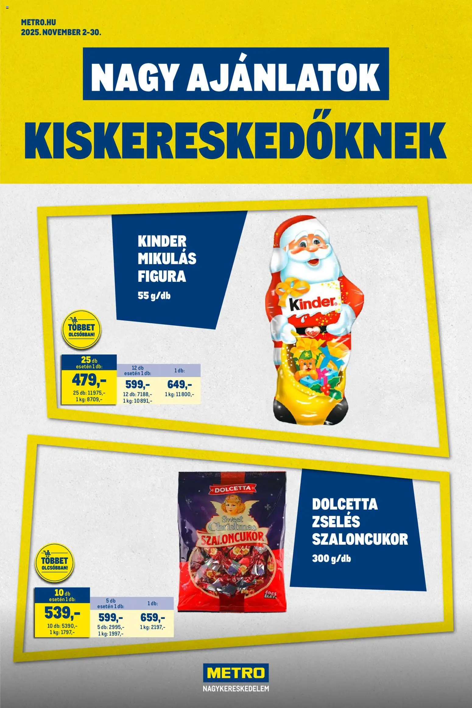 Metro - Nagy Ajánlatok Kiskereskedőknek - 1oldal - érvényes 2025.11.02.-tól