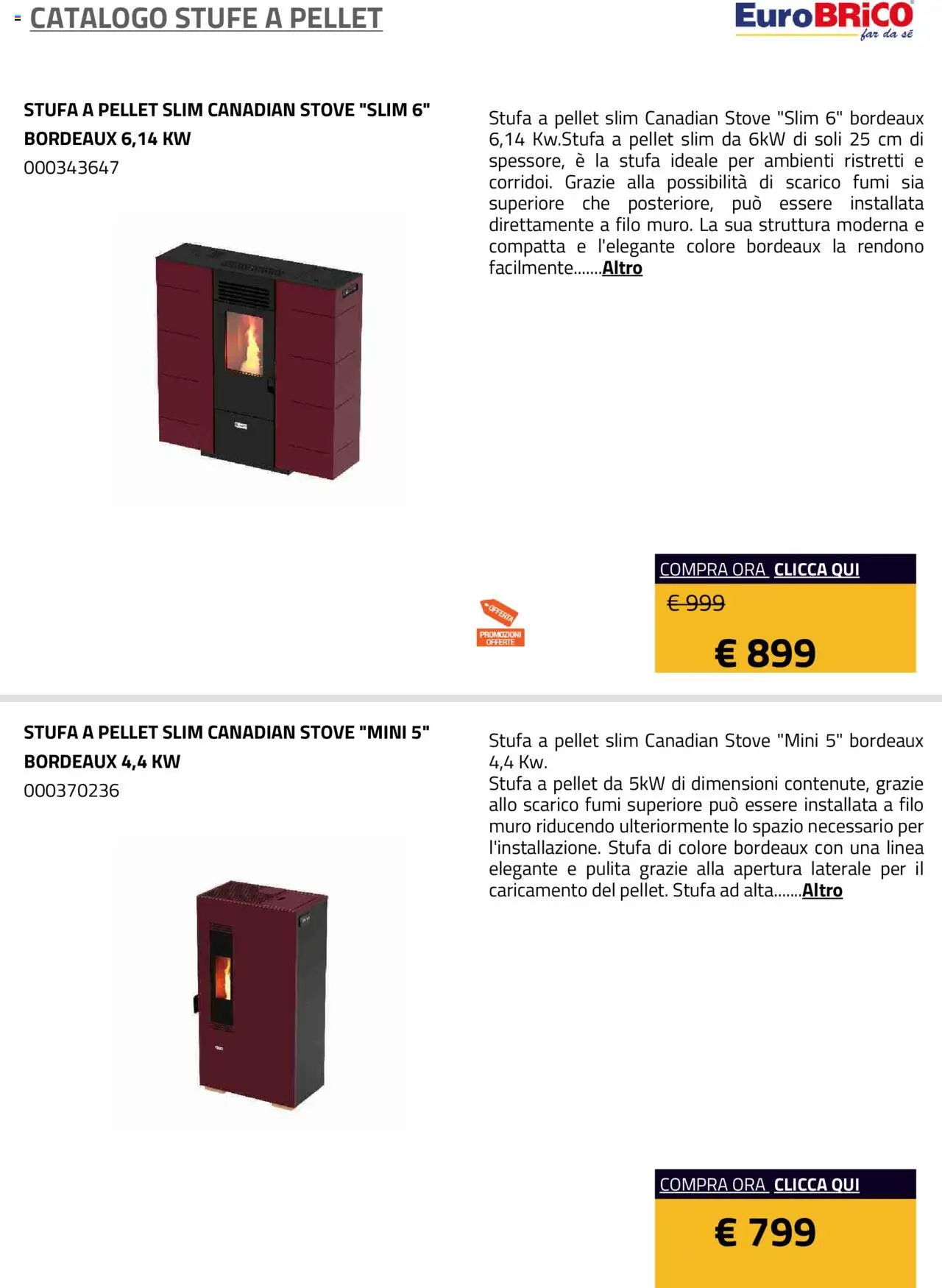 Eurobrico Stufe a Pellet catalogo - pagina 13 - valido dal 23/07/2025