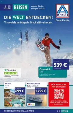 Vorschau Aldi Reisen  Reisemagazin gültig ab 01.10.2025