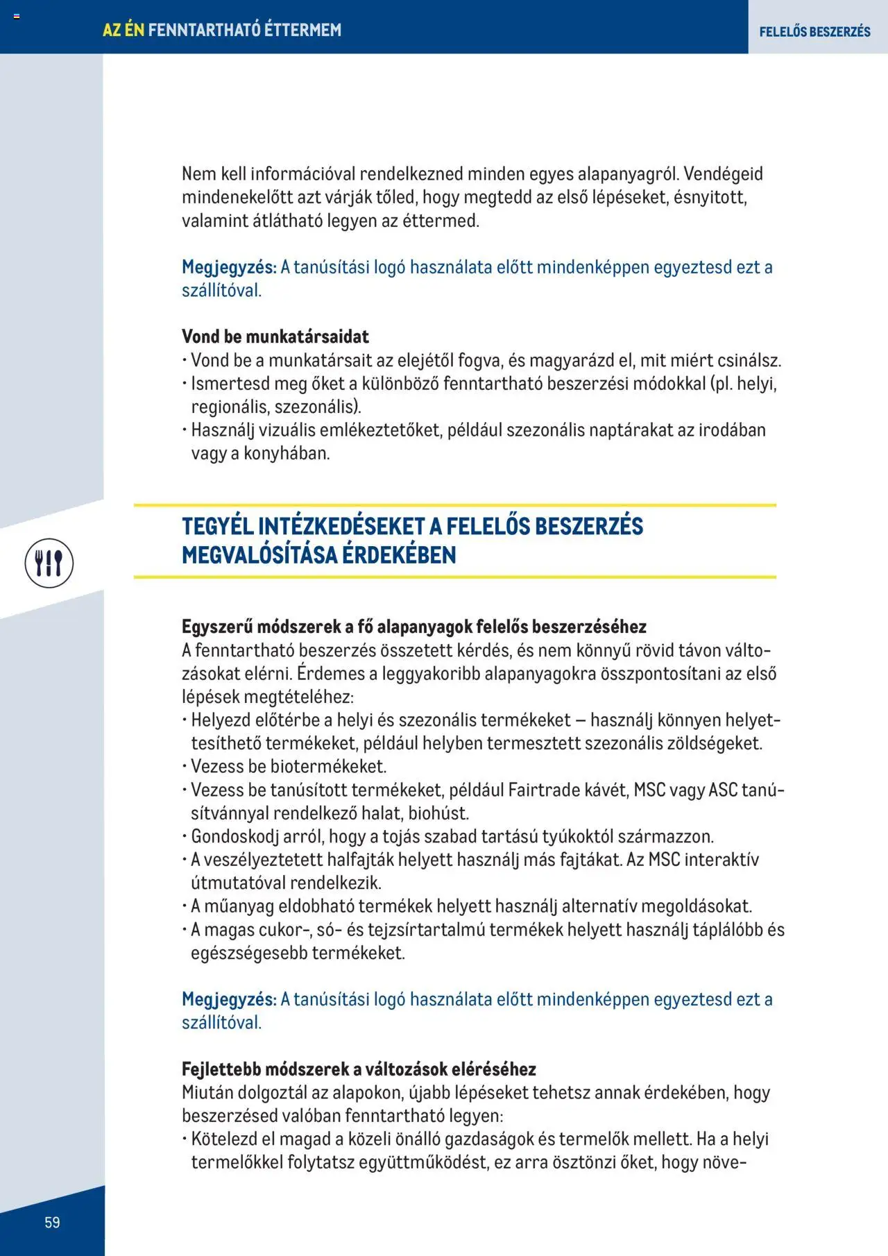 Metro - Fenntartható Gasztronómia booklet - 59oldal - érvényes 2023.06.07.-tól