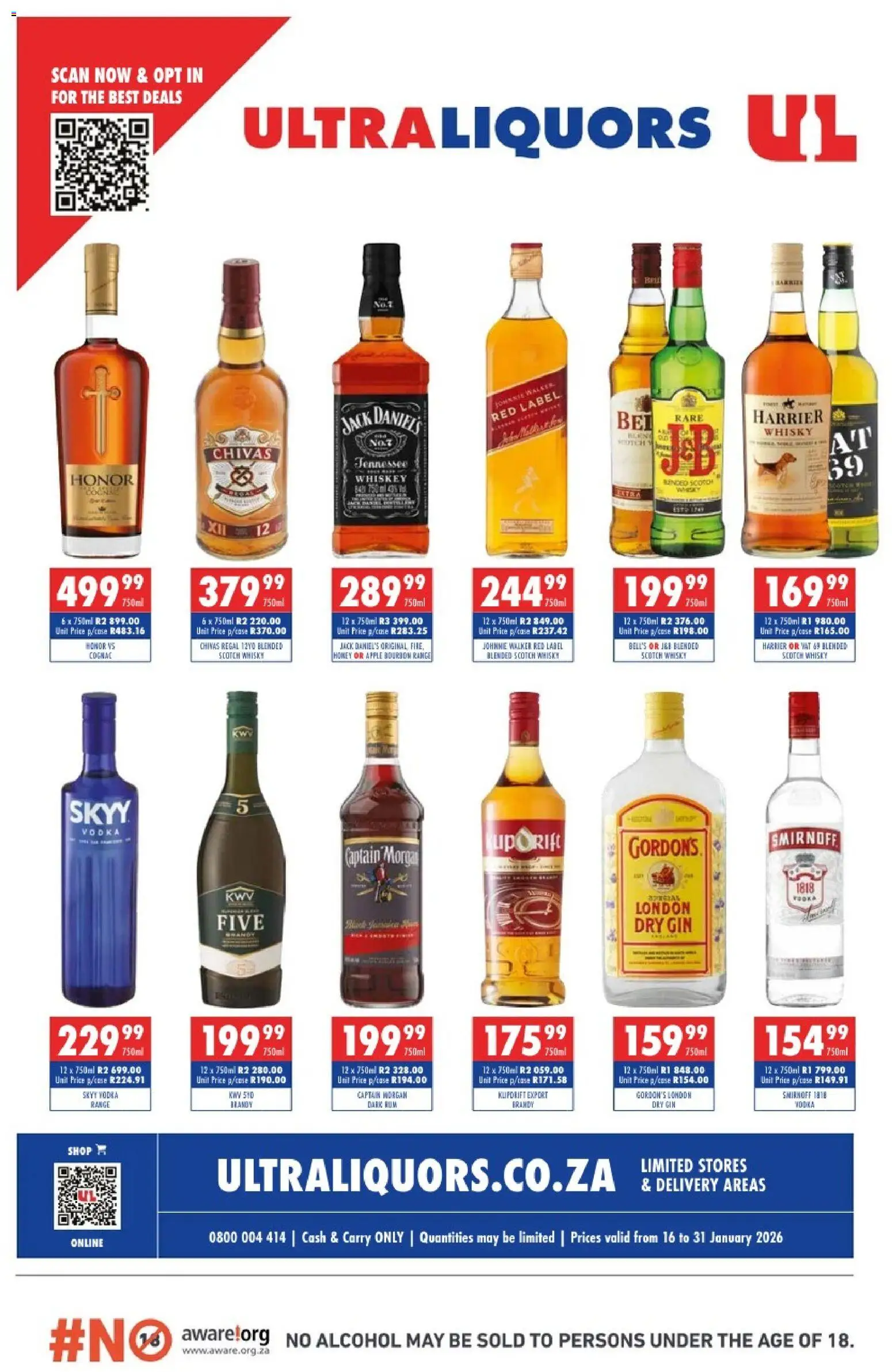 Ultra Liquors Specials - page 1- valid from 16/01/2026
