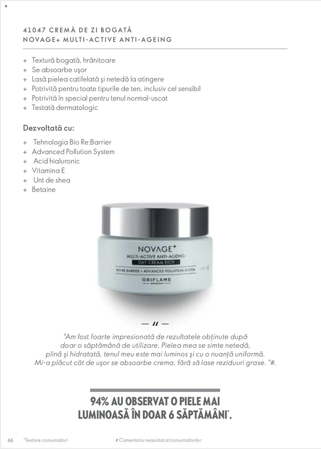 Oriflame catalog - Ghidul NOVAGE+ - pagina 66- valabil de la 01.03.2023