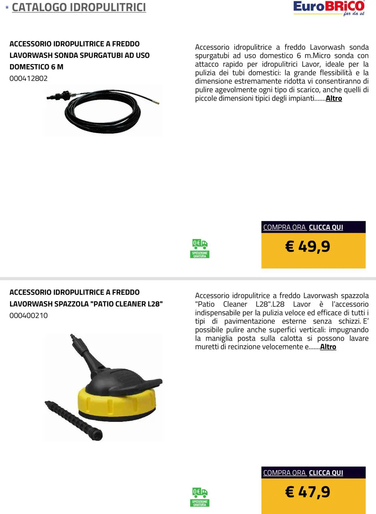 Eurobrico Idropulitrici catalogo - pagina 29 - valido dal 23/07/2025
