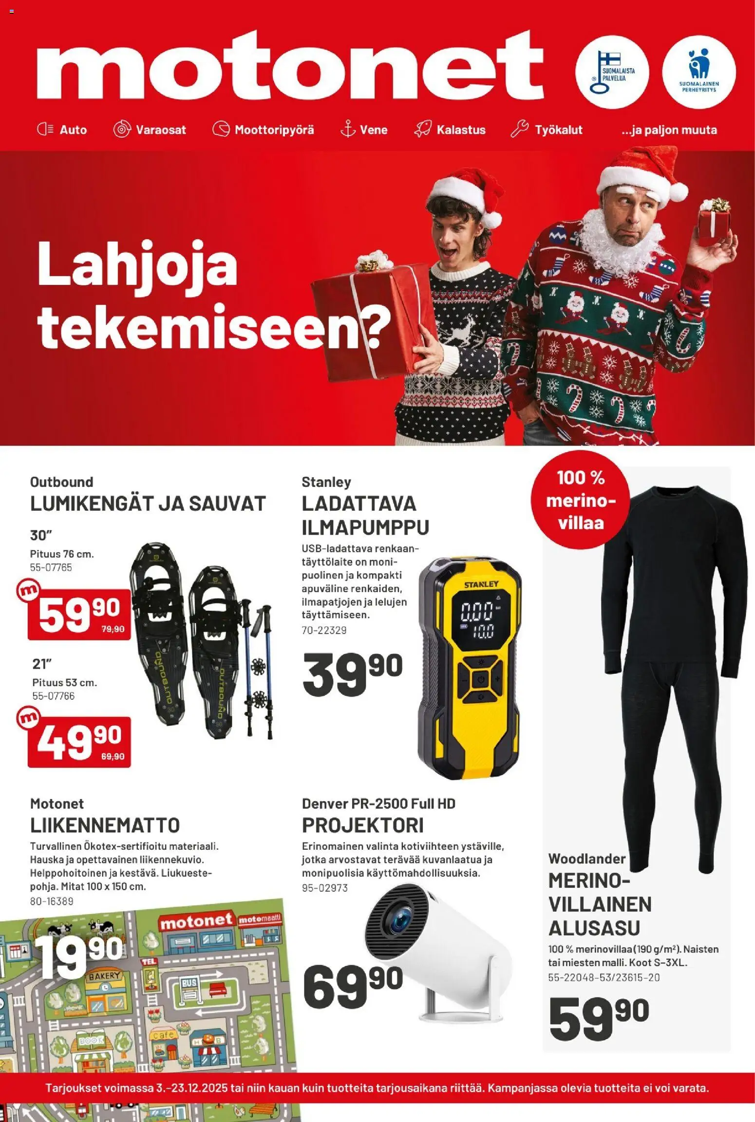 Motonet tarjoukset - sivu 1- voimassa alkaen 03/12/2025