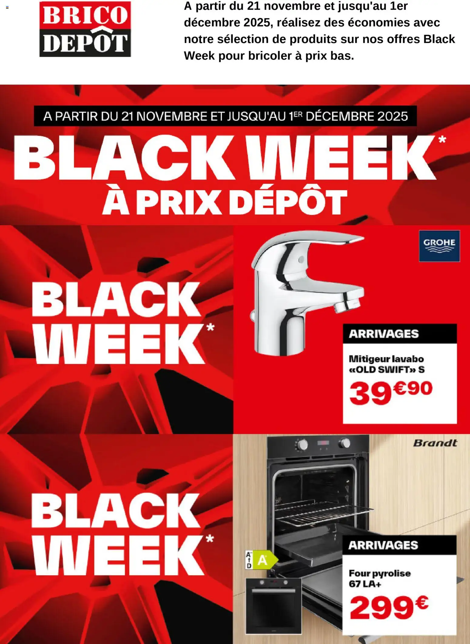 Brico Dépôt Black Friday - page 1 - valable à partir du 21/11/2025