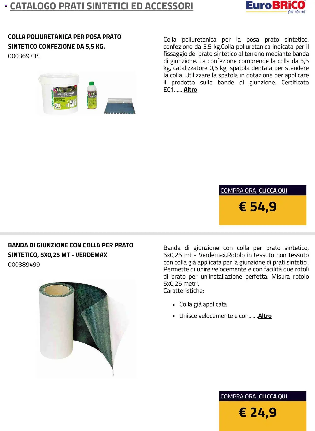 Eurobrico Prati sintetici ed Accessori catalogo - pagina 18 - valido dal 23/07/2025