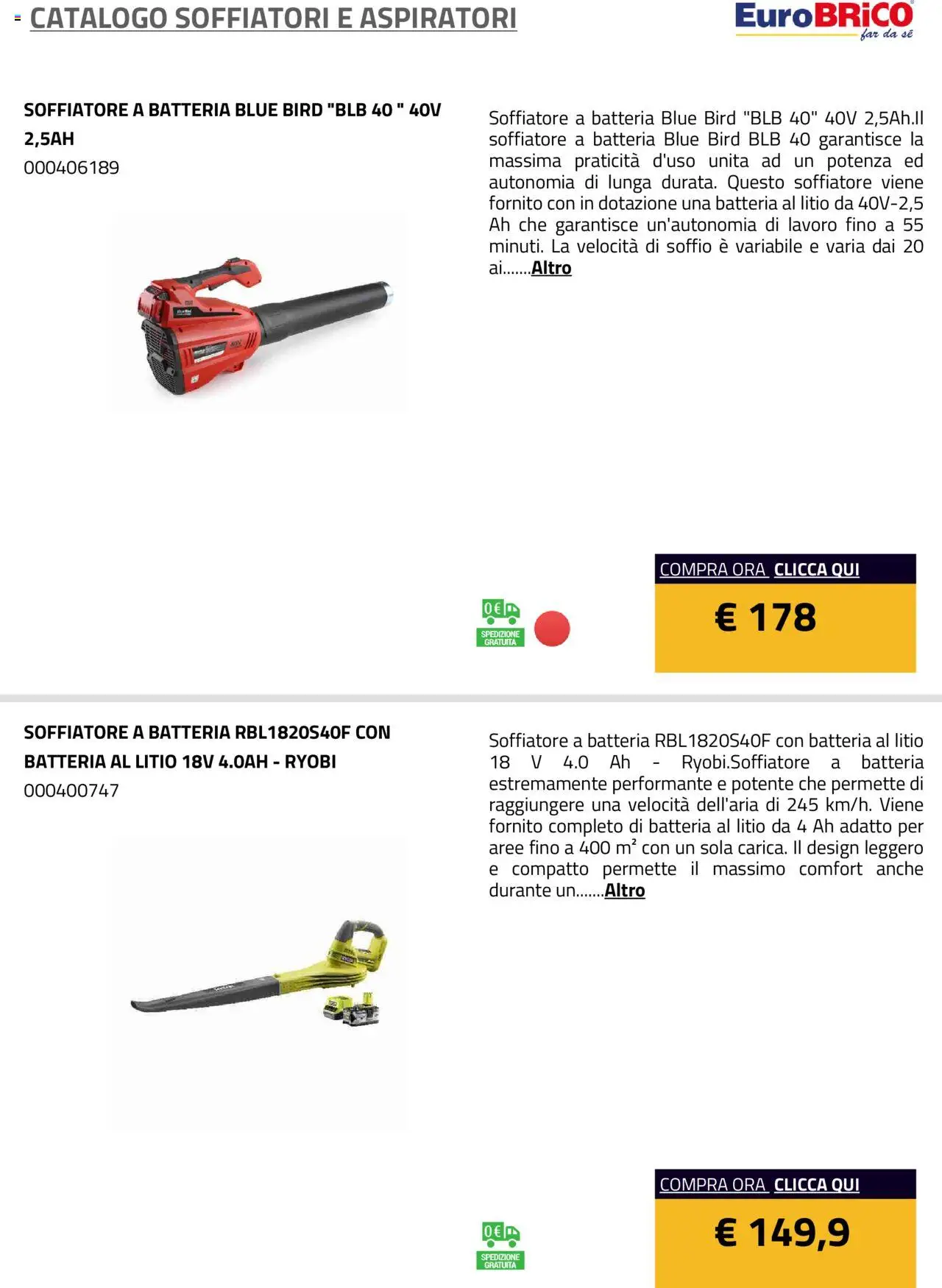 Eurobrico Soffiatori e Aspiratori catalogo - pagina 5 - valido dal 23/07/2025