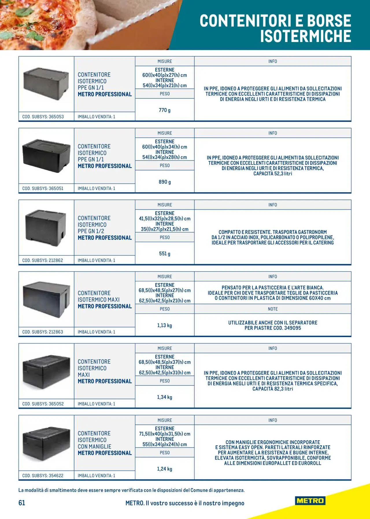 Catalogo Take Away e Monouso 2024 Metro	 - pagina 61 - valido dal 22/07/2024