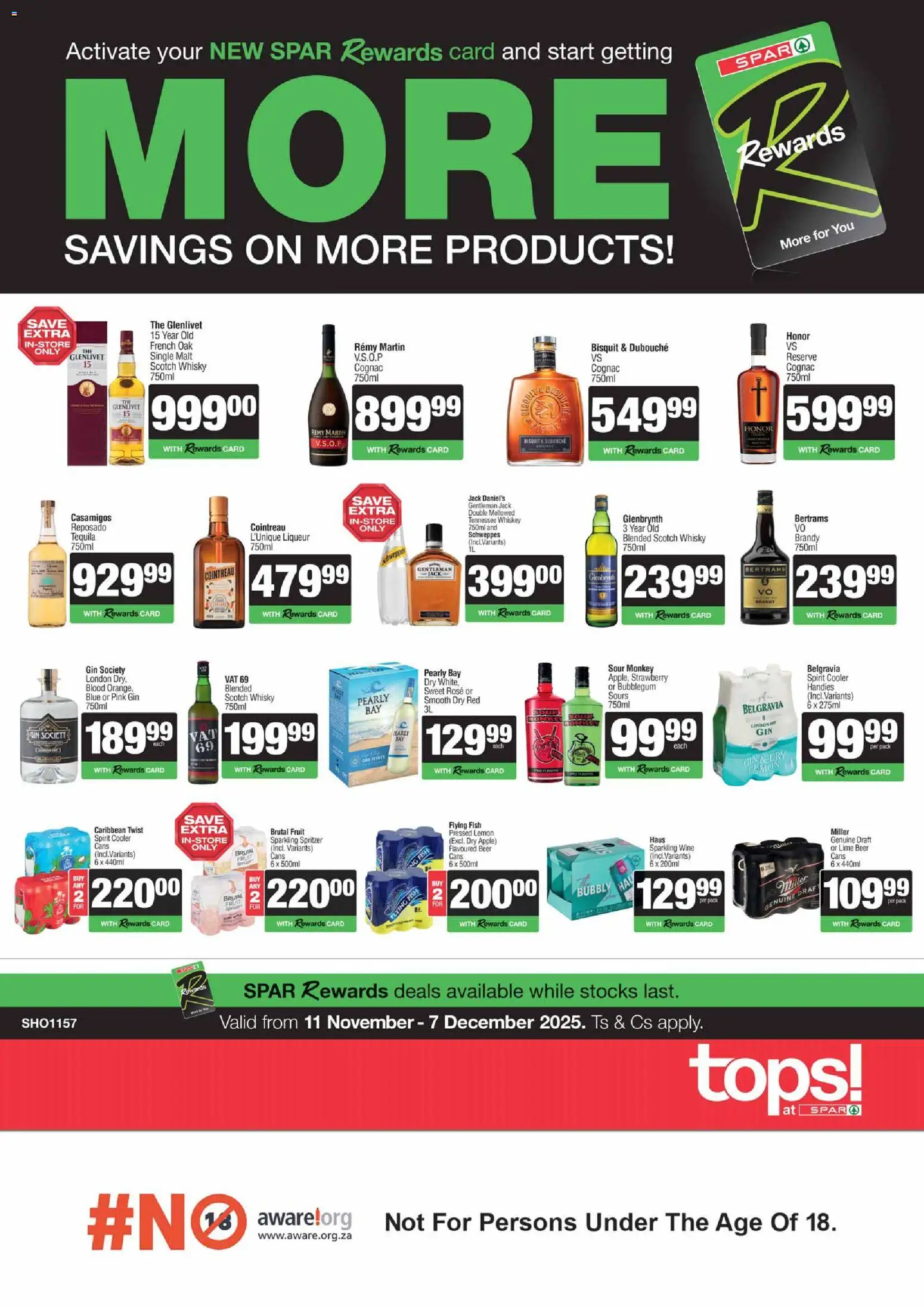 Tops at Spar Specials - page 1- valid from 11/11/2025