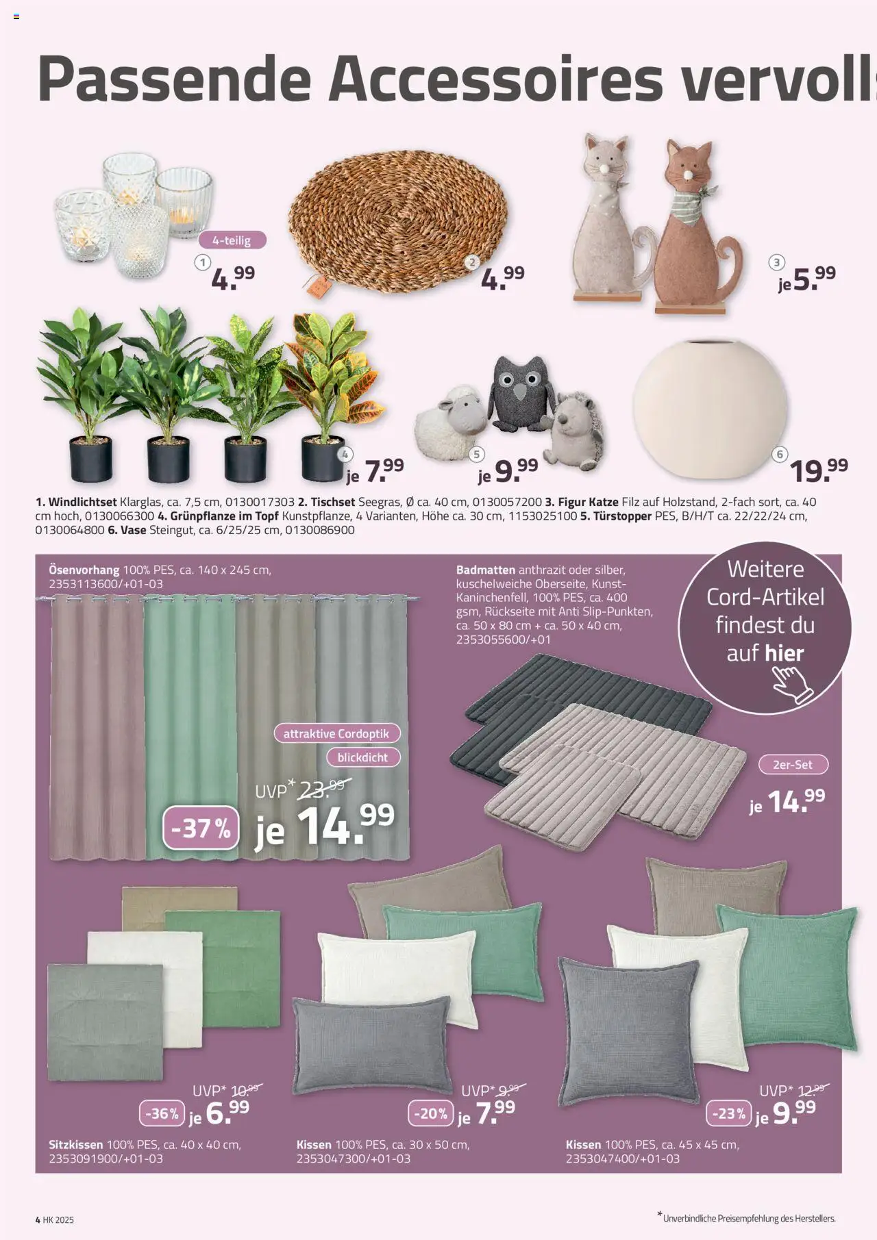 Roller  Textilienmagazin 2025 - Seite 4 - gültig ab 05.10.2025