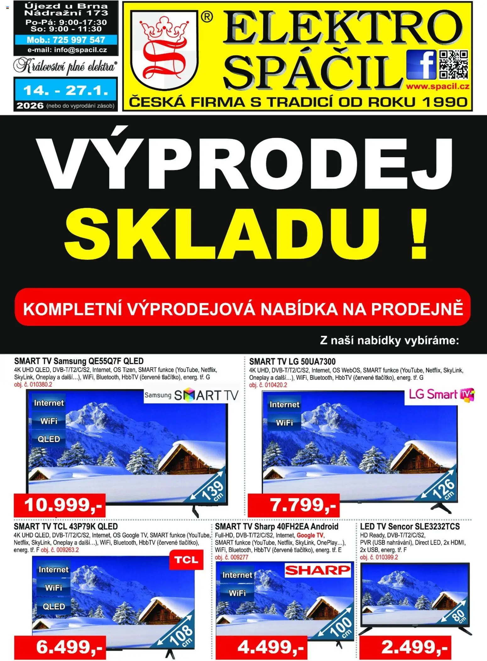 Elektro Spáčil leták - strana 1- platný od 14.01.2026