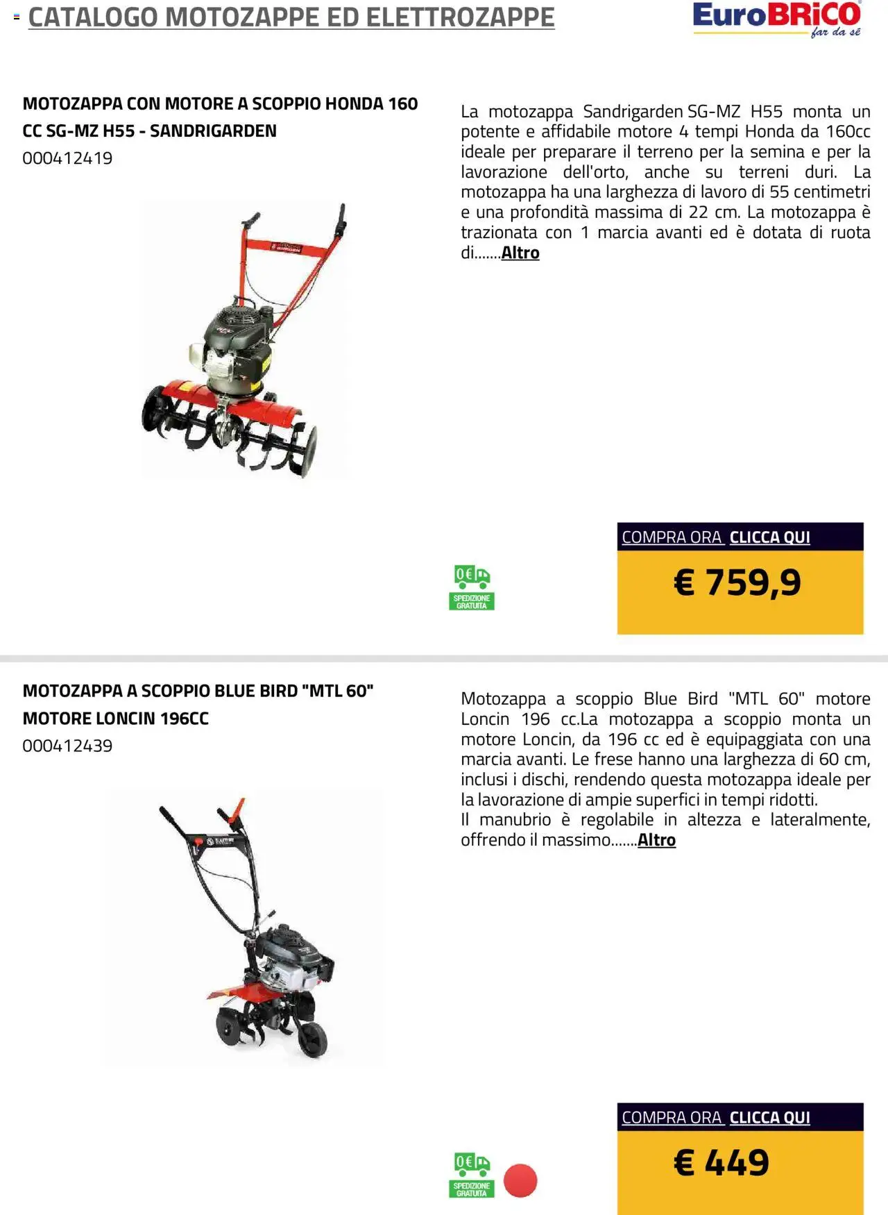 Eurobrico Motozappe ed Elettrozappe catalogo - pagina 7 - valido dal 23/07/2025