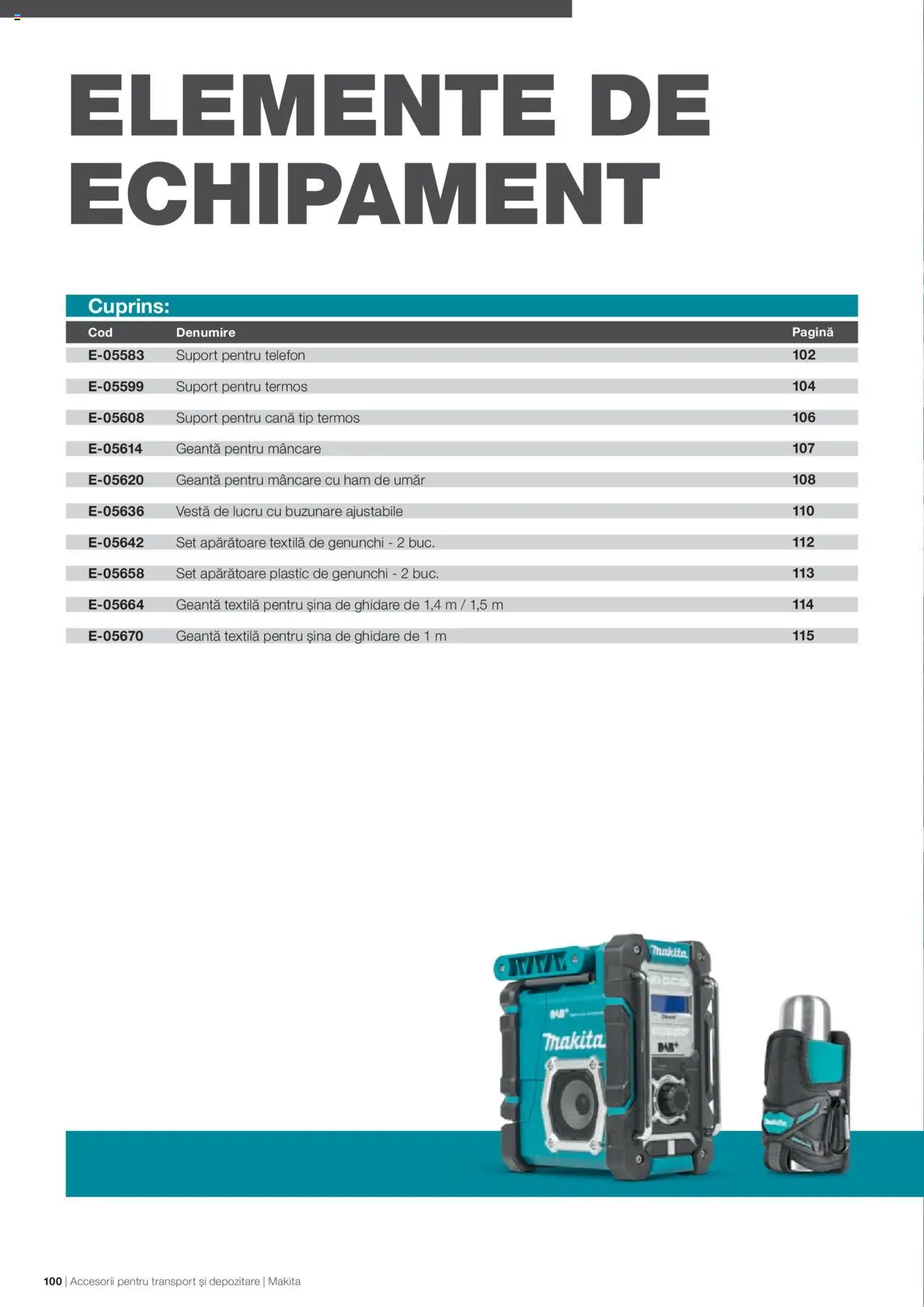 Makita catalog - Accesorii pentru transport si depozitare   - pagina 100- valabil de la 06.09.2021