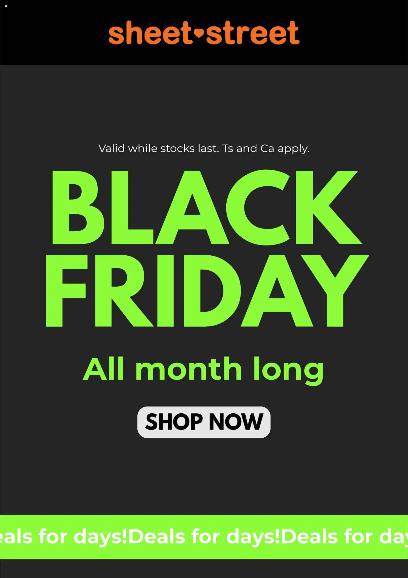 Sheet Street Black Friday - page 1- valid from 27/11/2025