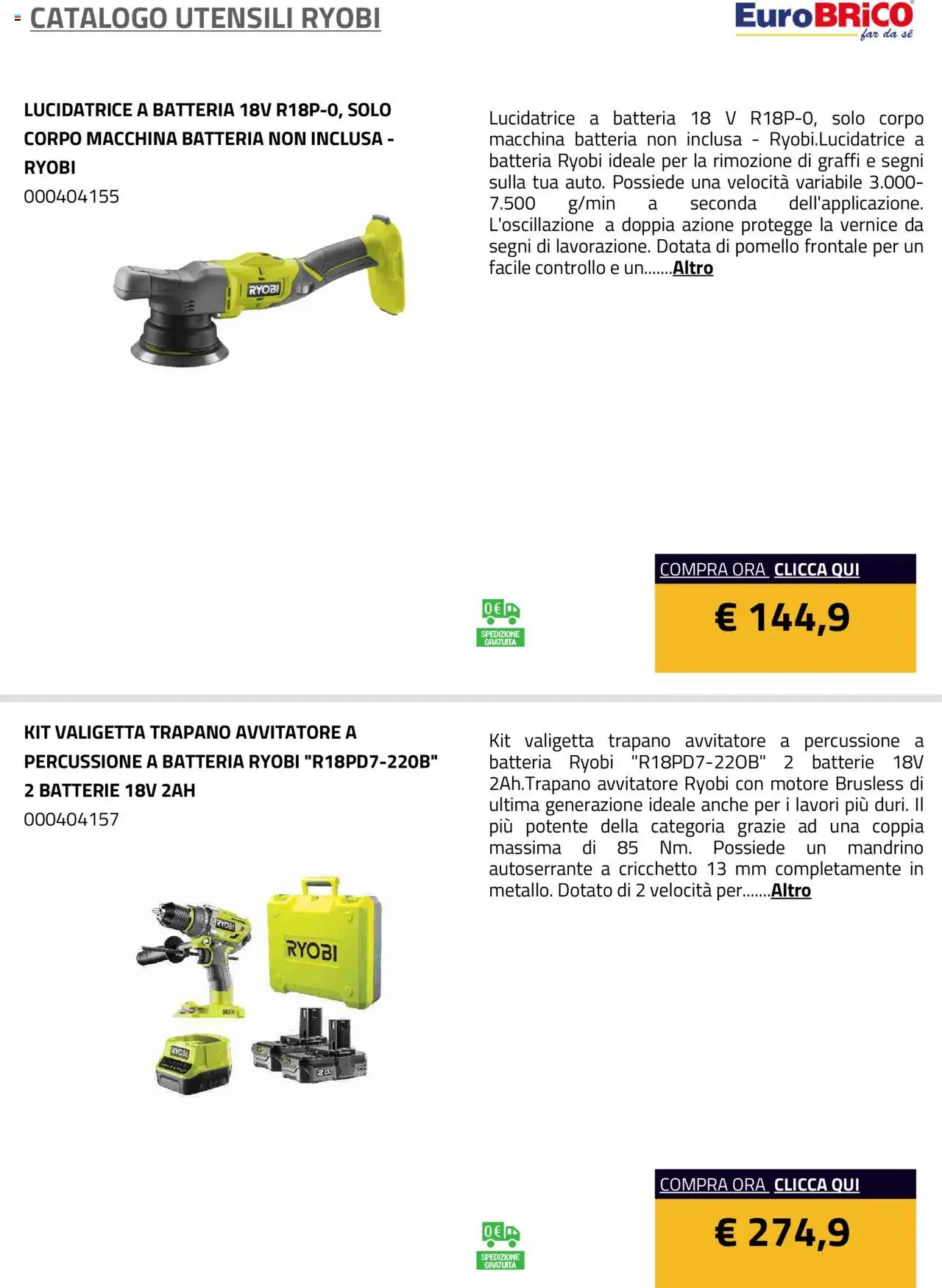 Eurobrico Utensili Ryobi catalogo - pagina 51 - valido dal 23/07/2025