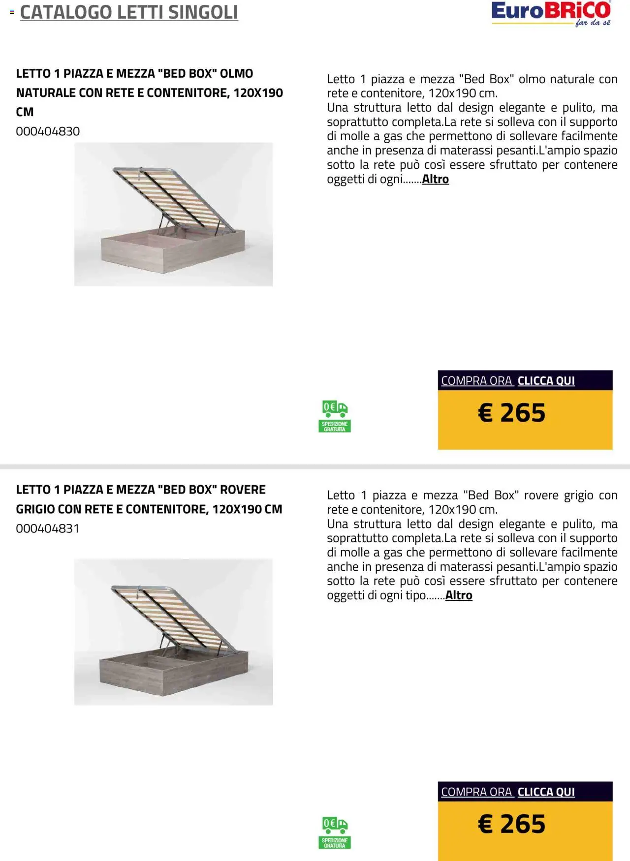 Eurobrico Letti Singoli catalogo - pagina 14 - valido dal 23/07/2025