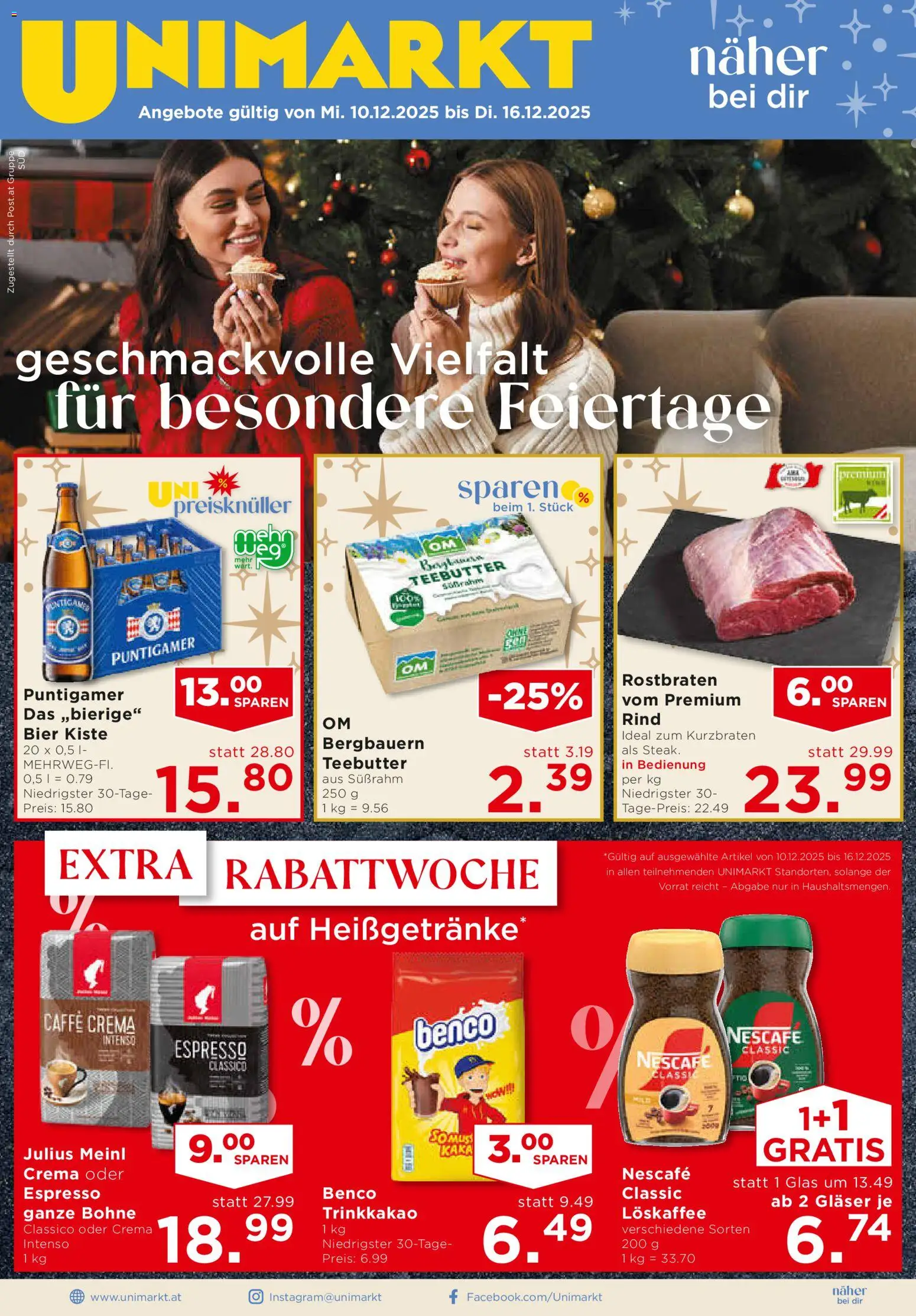 Unimarkt Flugblatt - Seite 1- gültig ab 10.12.2025