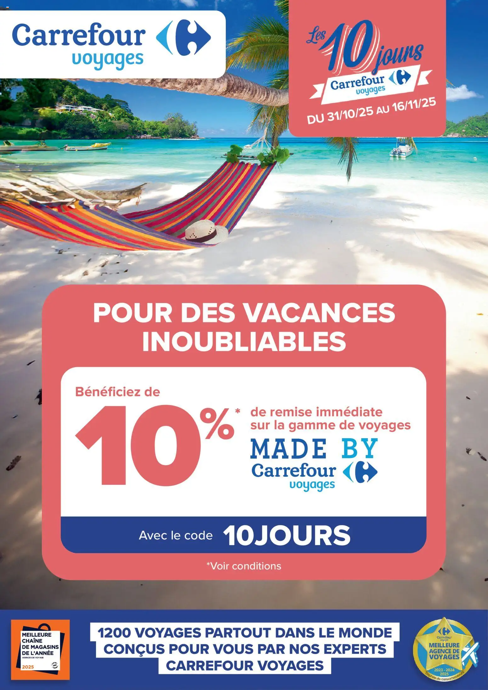 Carrefour Les 10 jours carrefour voyages - page 1 - valable à partir du 31/10/2025