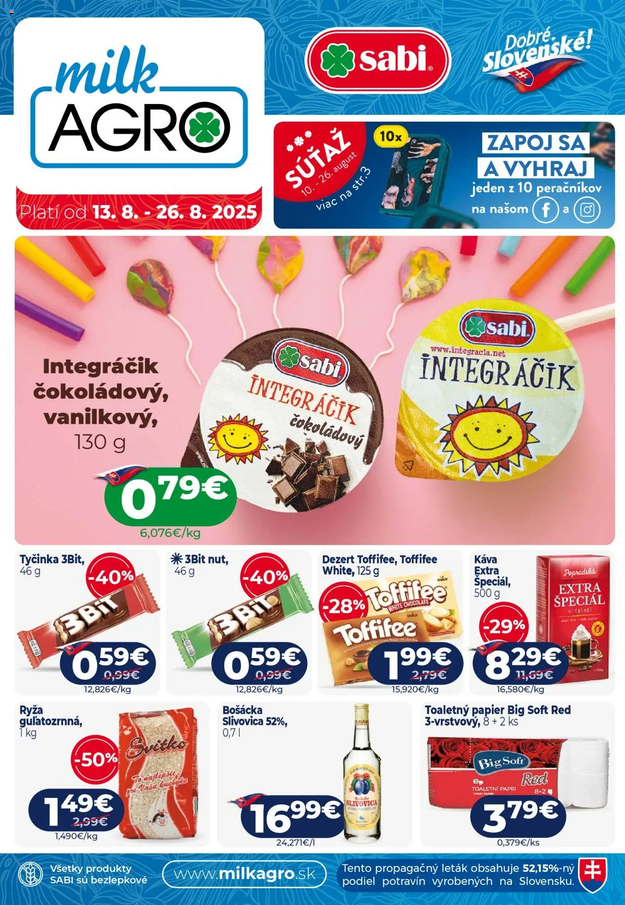 Milk Agro leták - strana 1- platný od 13.08.2025