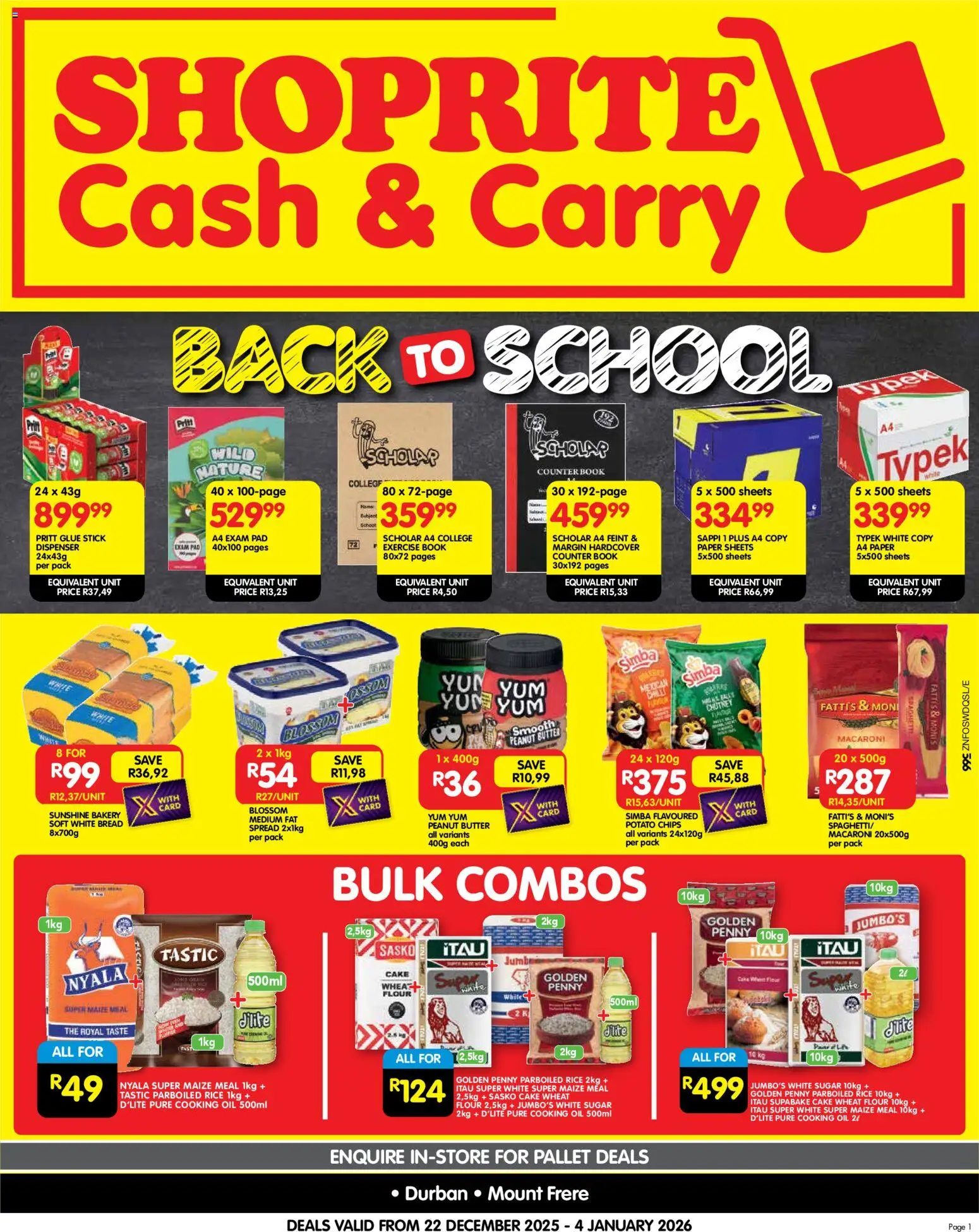 Shoprite - Cash & Carry Back To School Savings - page 1- valid from 22/12/2025