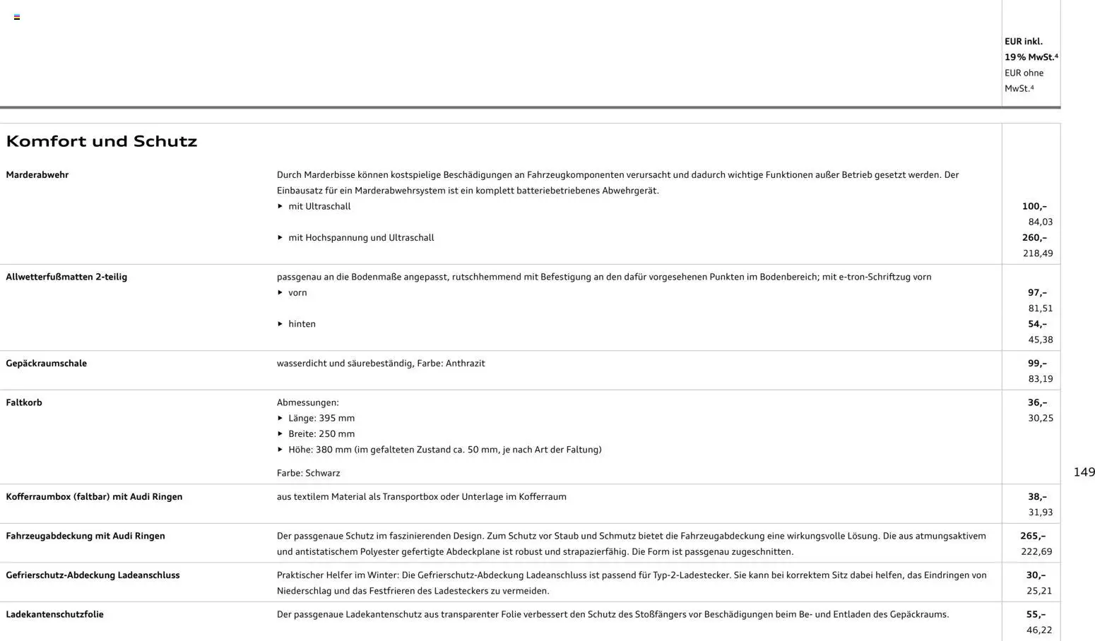 Audi Prospekt 	 - Seite 149 - gültig ab 28.10.2025