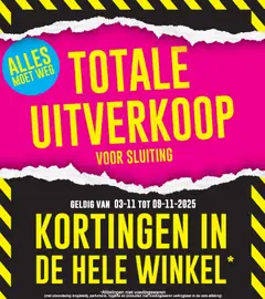 Cora - Totale uitverkoop geldig vanaf 03/11/2025
