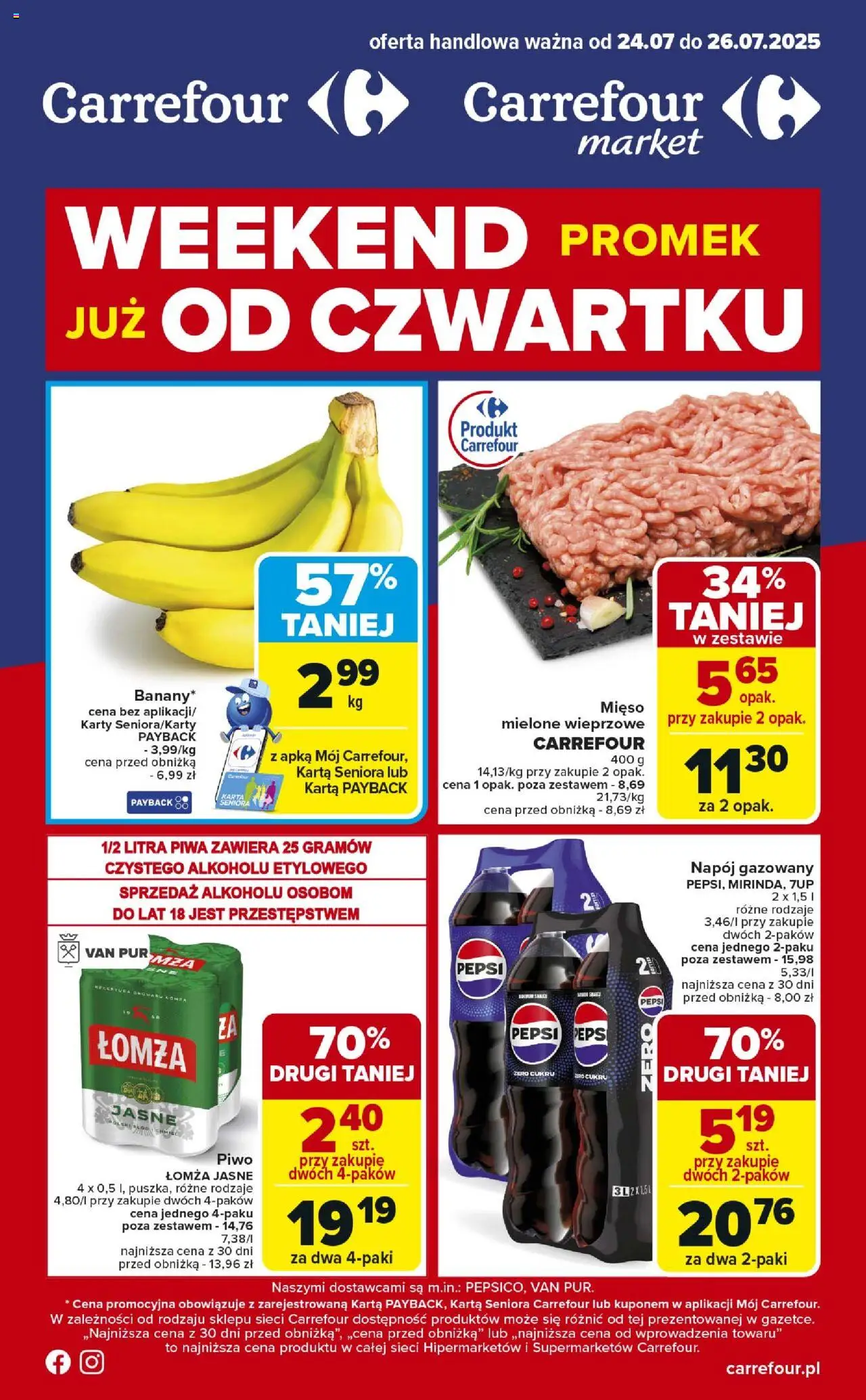 Carrefour Gazetka - Weekend promek już od czwartku - strona 1- ważny od 24.07.2025