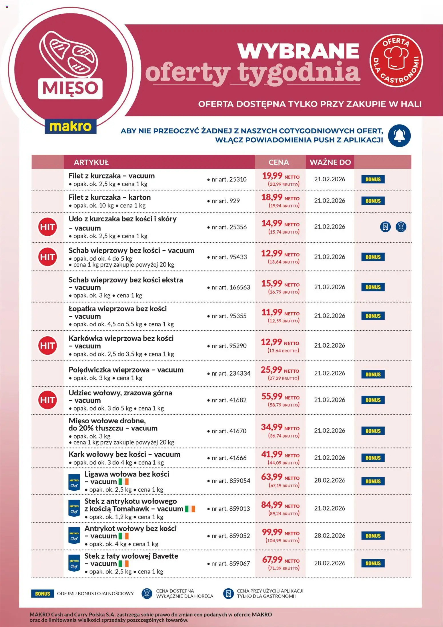 Makro Gazetka - Wybrane oferty tygodnia - strona 1- ważny od 16.02.2026