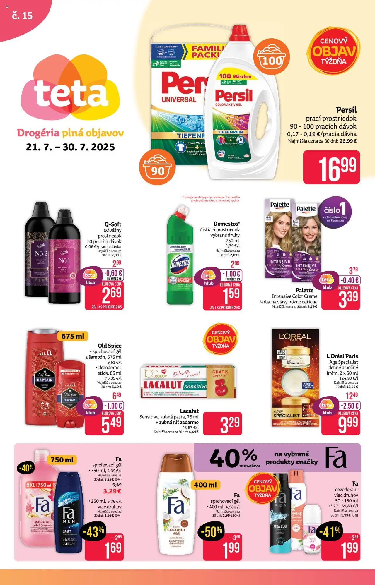 Teta drogerie leták - strana 1- platný od 21.07.2025