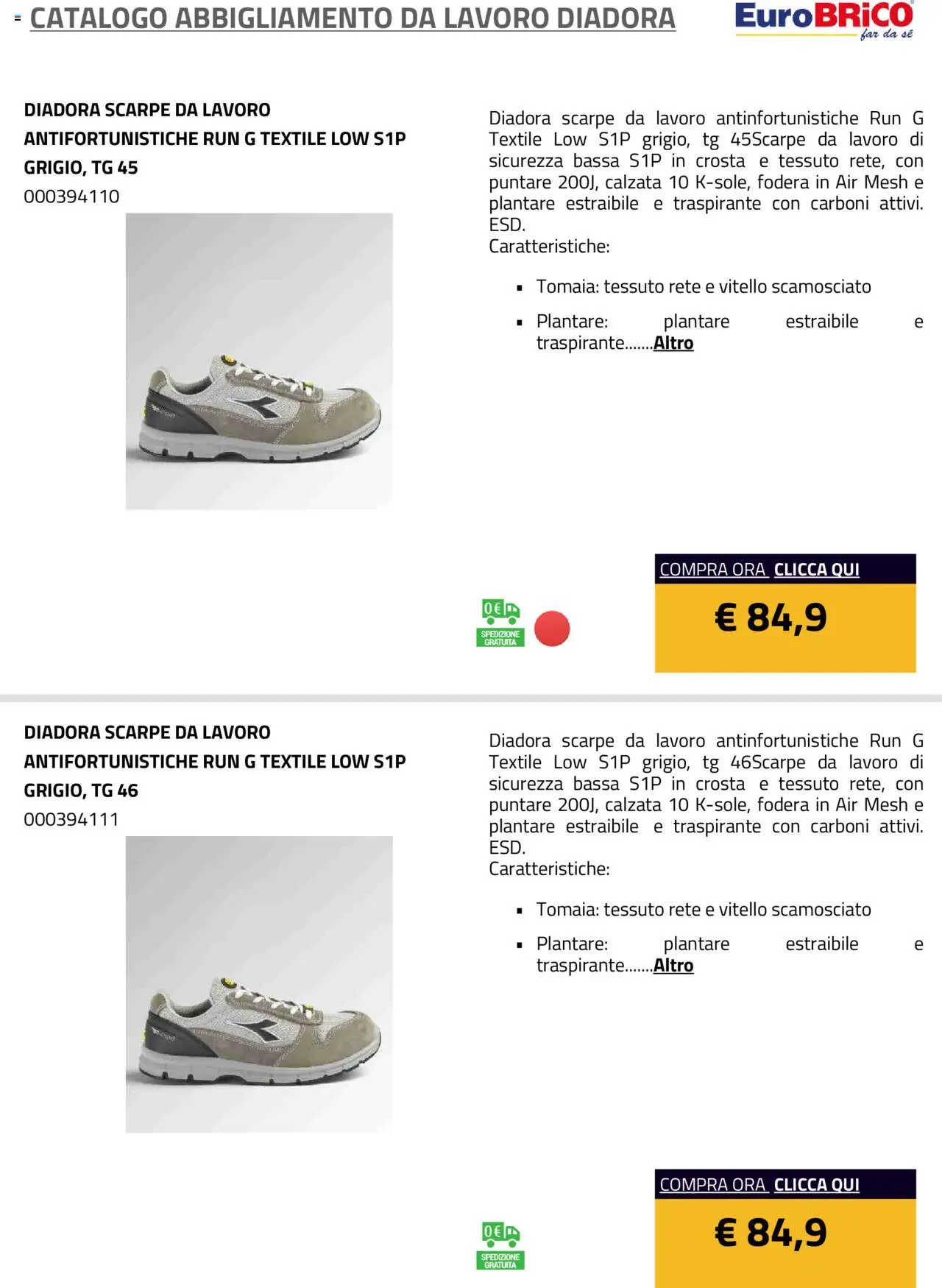 Eurobrico Abbigliamento da Lavoro Diadora catalogo - pagina 47 - valido dal 23/07/2025