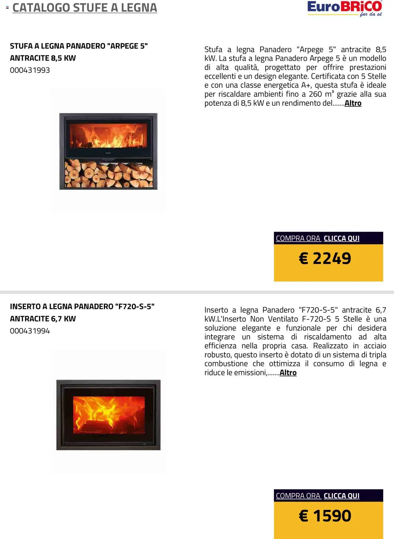 Eurobrico Stufe a Legna catalogo - pagina 34 - valido dal 23/07/2025