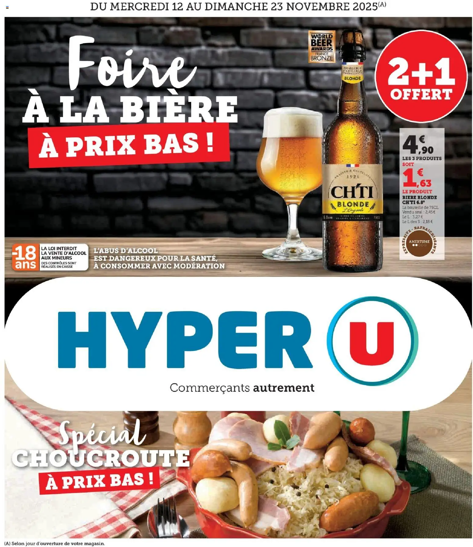 Hyper U - Foire à la bière à prix bas ! - page 1 - valable à partir du 12/11/2025